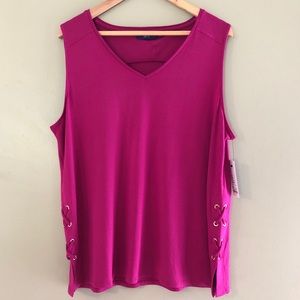Apt 9 Magenta Sleeveless V Neckline New